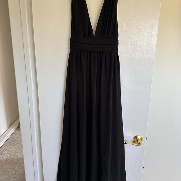 Lulus Black maxi chiffon dress - Picture 2 of 5